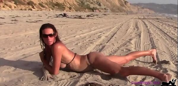  SofieMarieXXX - MILF Teases Passersby Naked On The Beach